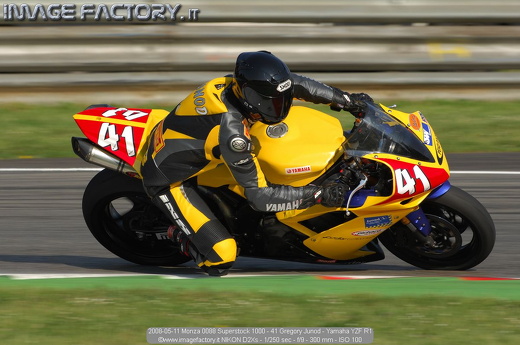 2008-05-11 Monza 0088 Superstock 1000 - 41 Gregory Junod - Yamaha YZF R1
